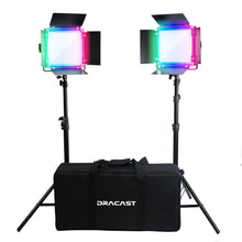 Dracast Serie X LED500 RGB y kit de 2 luces LED bicolores con estuche de viaje acolchado