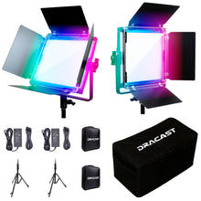 Dracast Serie X LED500 RGB y kit de 2 luces LED bicolores con estuche de viaje acolchado