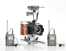 Saramonic UwMic9 RX9+TX9+TX9 Sistema de micrófono inalámbrico de dos personas con receptor doble canal