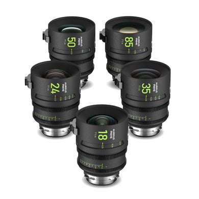 NiSi, Kit lentes de cine Aureus Prime Full Frame T1.4: 18, 24, 35, 50, 85 (montura PL)