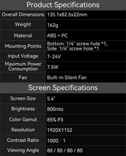 Portkeys LH5C, Monitor de Campo 5.4" 800nits HDMI y control de camara