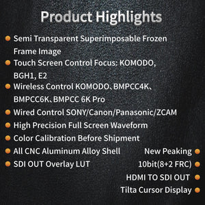 Portkeys BM5WRIII 5.5 pulgadas con pantalla táctil compacta de alto brillo de 2200 nits