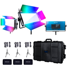 Dracast X Series LED1000 RGB Kit de 3 luces LED colores con estuche de viaje moldeado