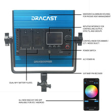 Dracast Serie X LED500 RGB y kit de 2 luces LED bicolores con estuche de viaje acolchado