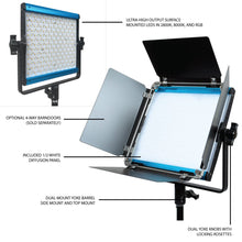 Dracast Serie X LED500 RGB y kit de 2 luces LED bicolores con estuche de viaje acolchado