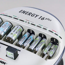 ANSMANN Cargador de batería de celda individual Energy 16 Plus de NiMH AAA, AA, C, D, 9V