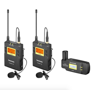 Saramonic UwMic9 TX9+TX9+RX-XLR9 Sistema de micrófono inalámbrico UHF de dos canales UHF con receptor XLR enchufable