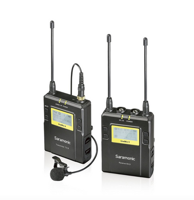 Saramonic UwMic9 RX9+TX9 Sistema de micrófono inalámbrico UHF receptor portátil de doble canal y montable en cámara